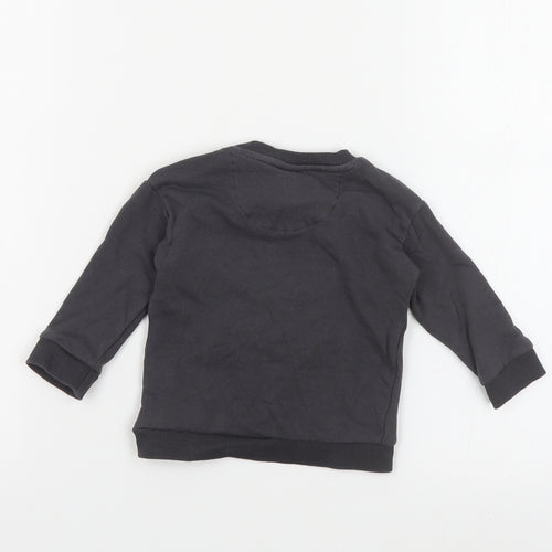 F&F Baby Grey Cotton Pullover Jumper Size 6-9 Months Snap - Mickey Mouse