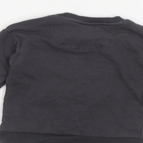 F&F Baby Grey Cotton Pullover Jumper Size 6-9 Months Snap - Mickey Mouse