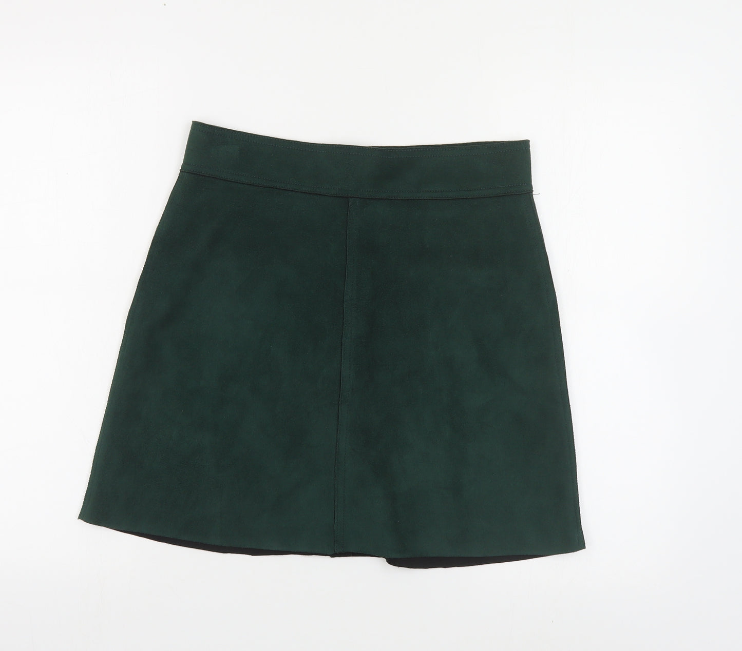 Only Womens Green Polyester Mini Skirt Size 12 Snap