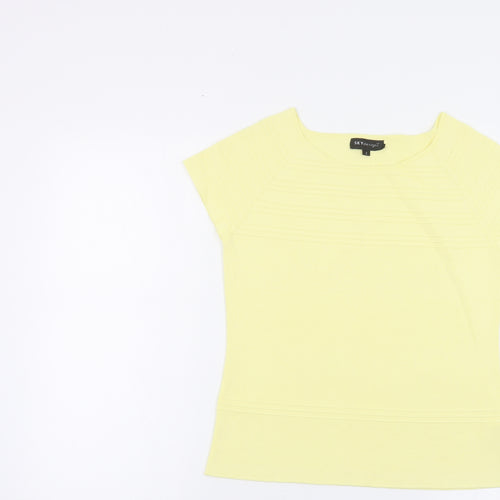 Sky Designs Womens Yellow Viscose Basic T-Shirt Size M Round Neck
