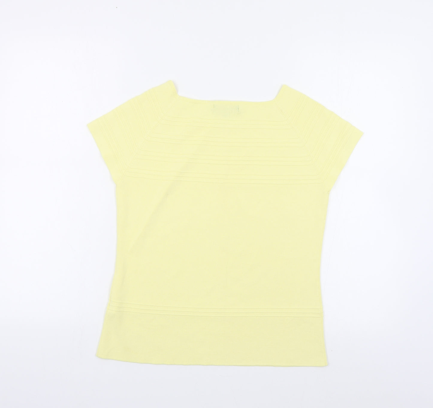 Sky Designs Womens Yellow Viscose Basic T-Shirt Size M Round Neck