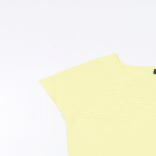 Sky Designs Womens Yellow Viscose Basic T-Shirt Size M Round Neck