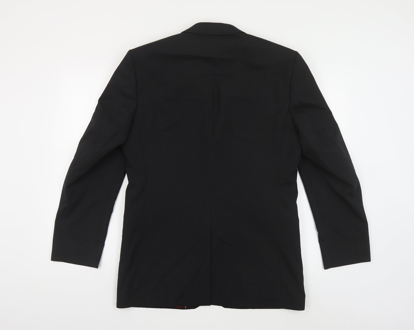 Burton Mens Black Striped Polyester Jacket Suit Jacket Size 38