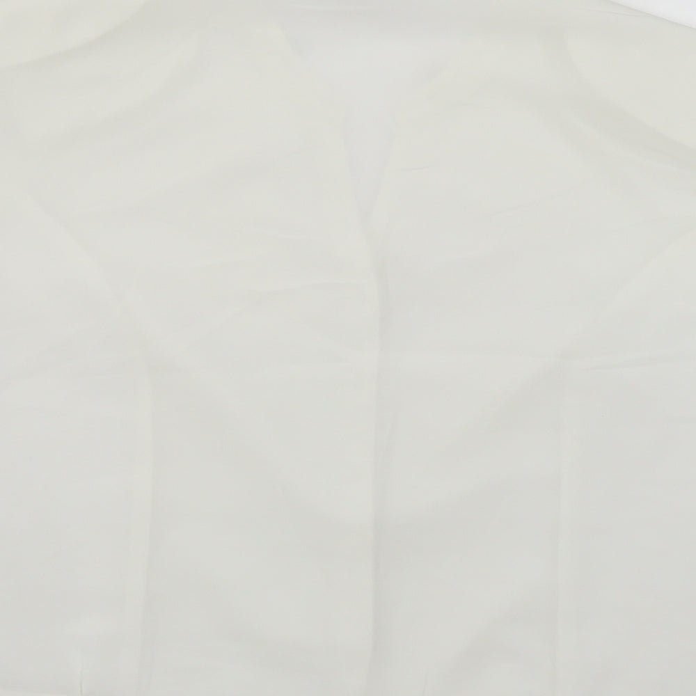 Eastex Womens White Polyester Basic Button-Up Size 14 V-Neck