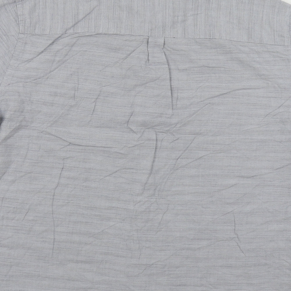 Matalan Mens Grey Cotton Button-Up Size M Collared Button