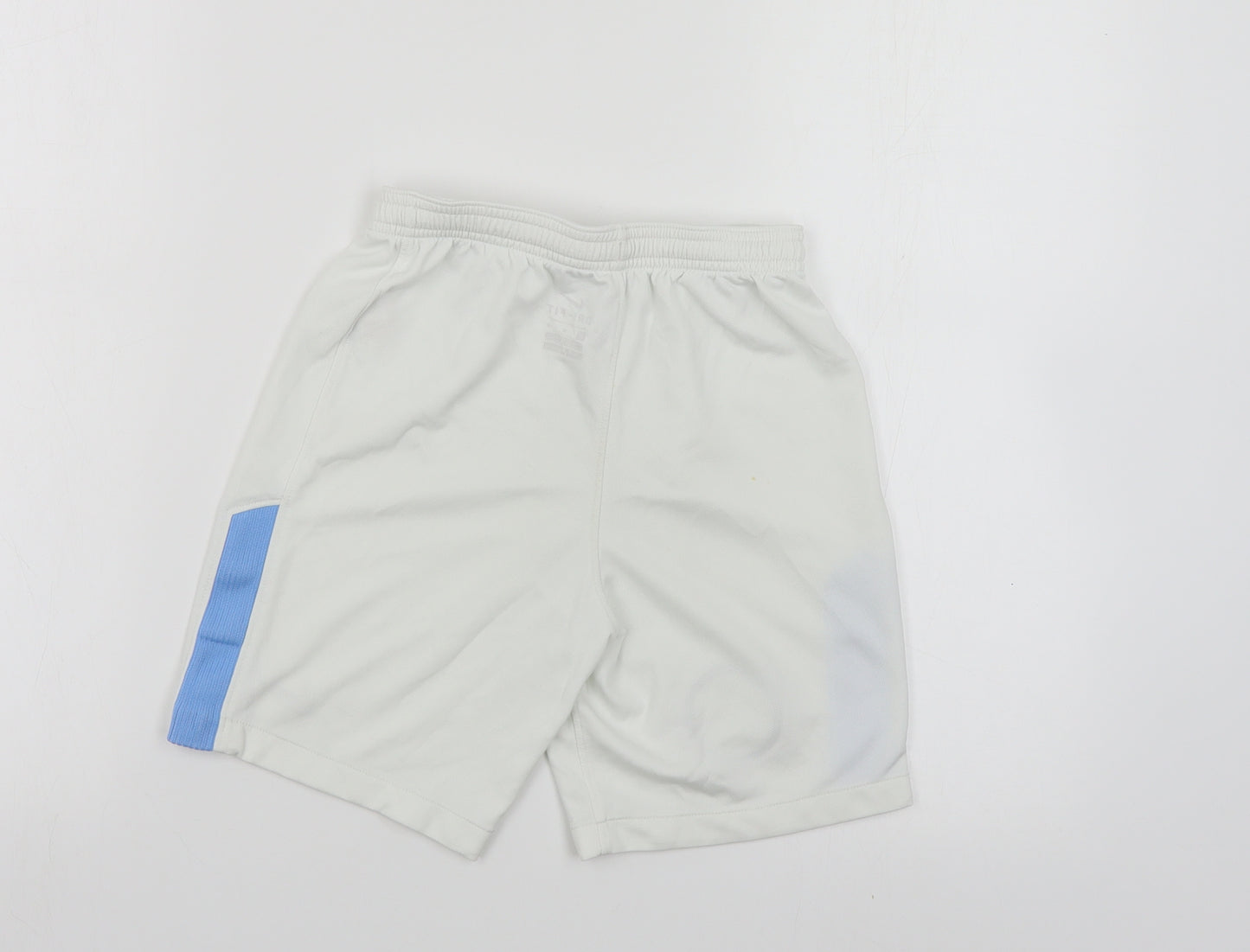 Nike Boys White Polyester Sweat Shorts Size 10-11 Years Regular Drawstring - Manchester City