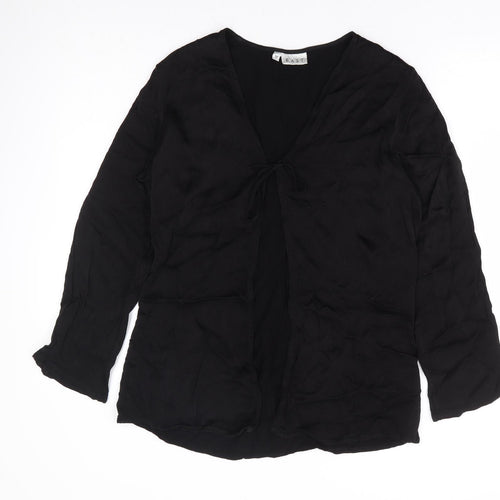 EAST Womens Black Kimono Jacket Size M Tie