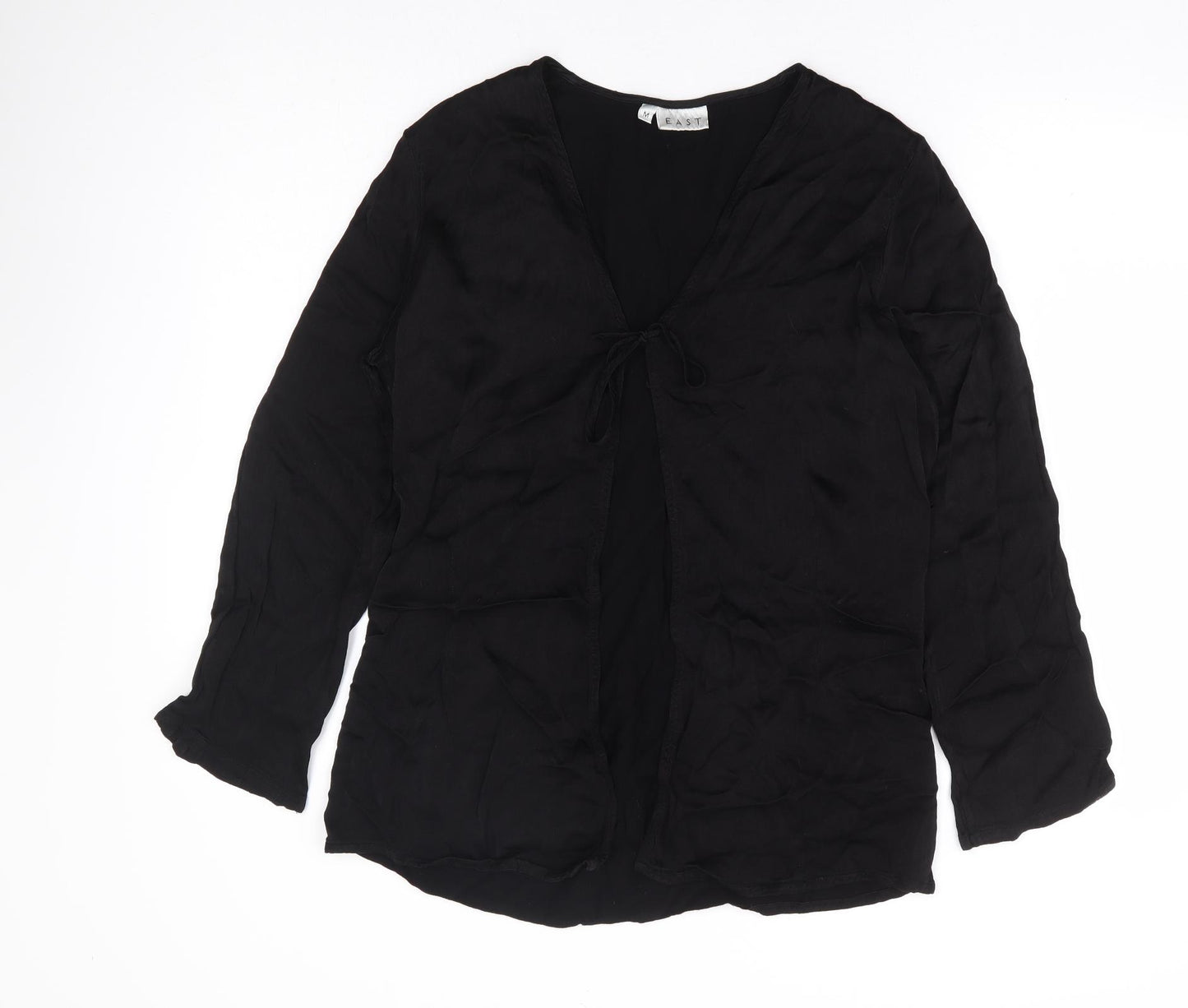 EAST Womens Black Kimono Jacket Size M Tie