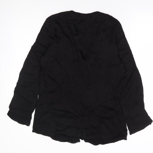 EAST Womens Black Kimono Jacket Size M Tie