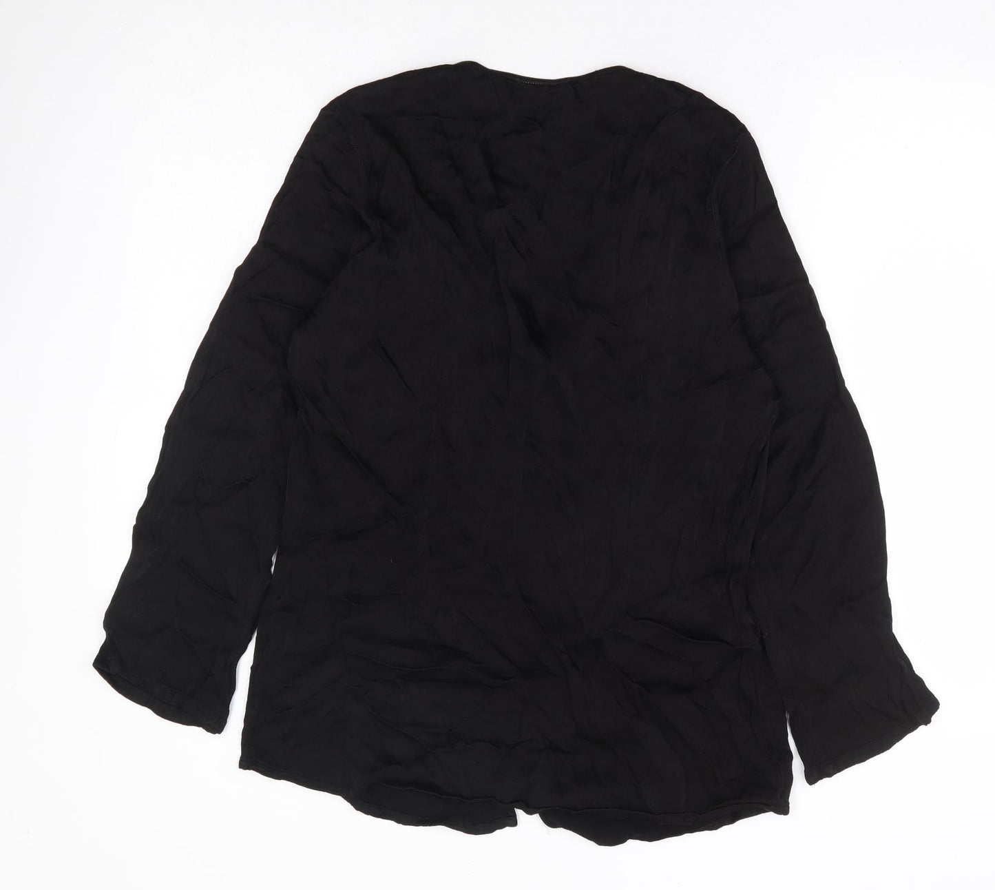 EAST Womens Black Kimono Jacket Size M Tie
