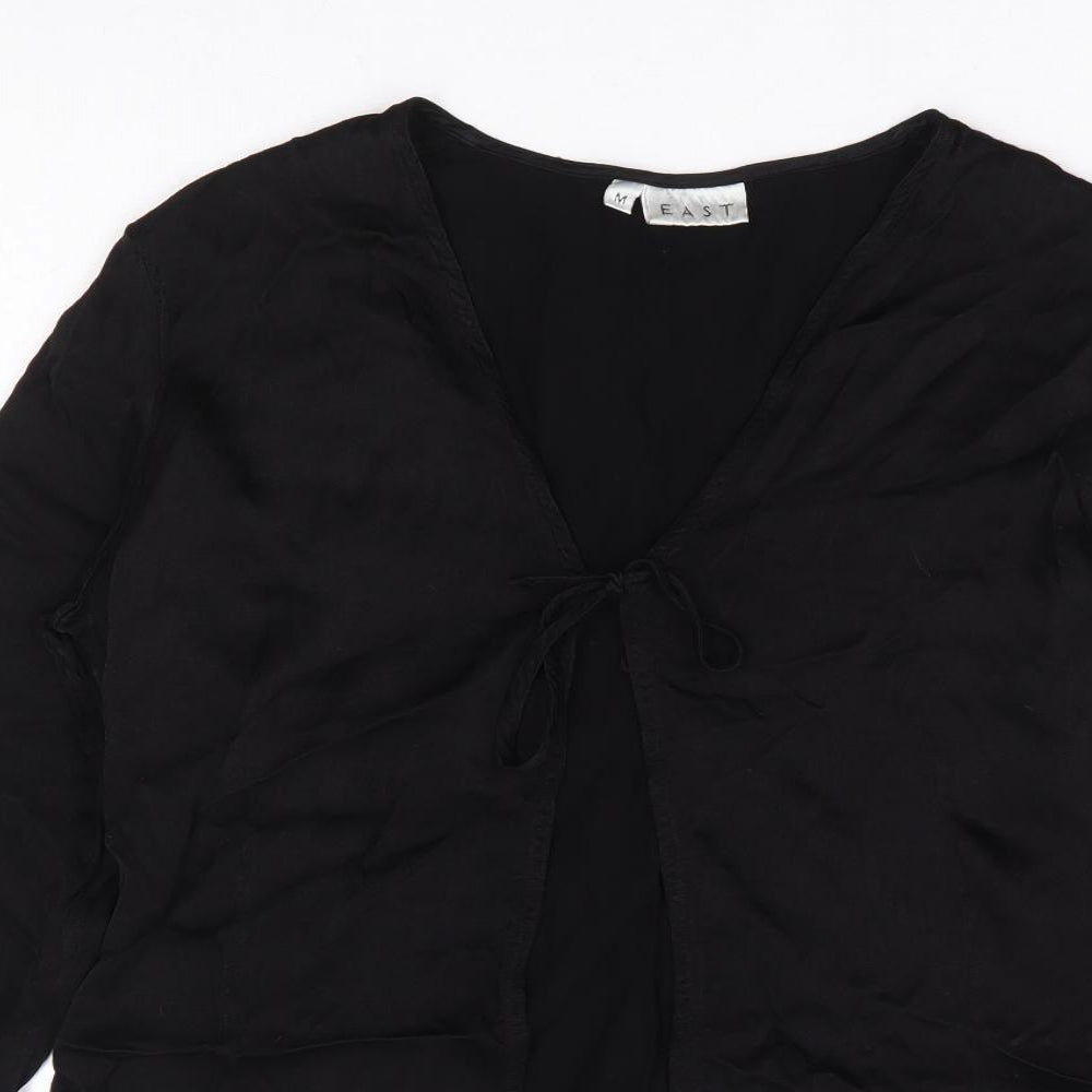 EAST Womens Black Kimono Jacket Size M Tie