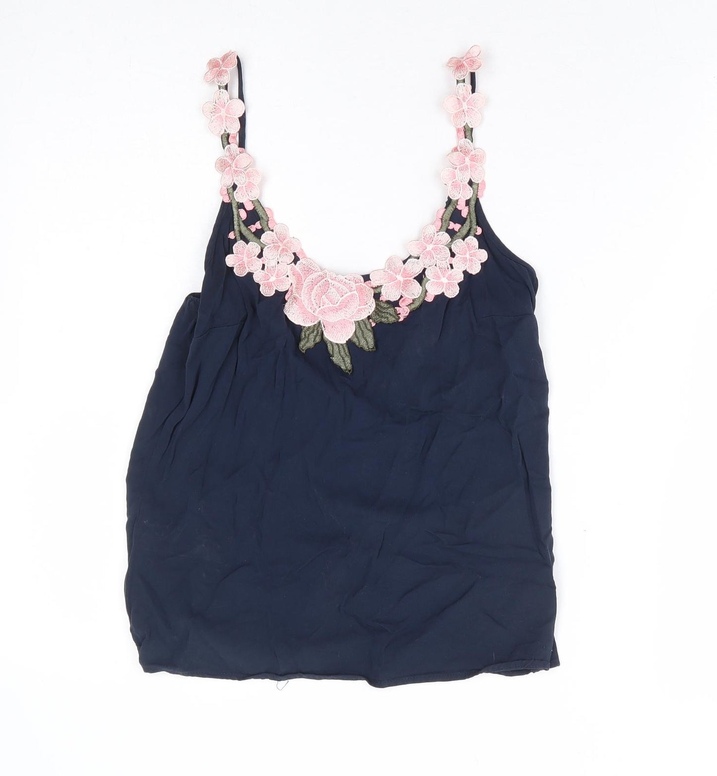 Oasis Womens Blue Polyester Camisole Tank Size 8 Scoop Neck