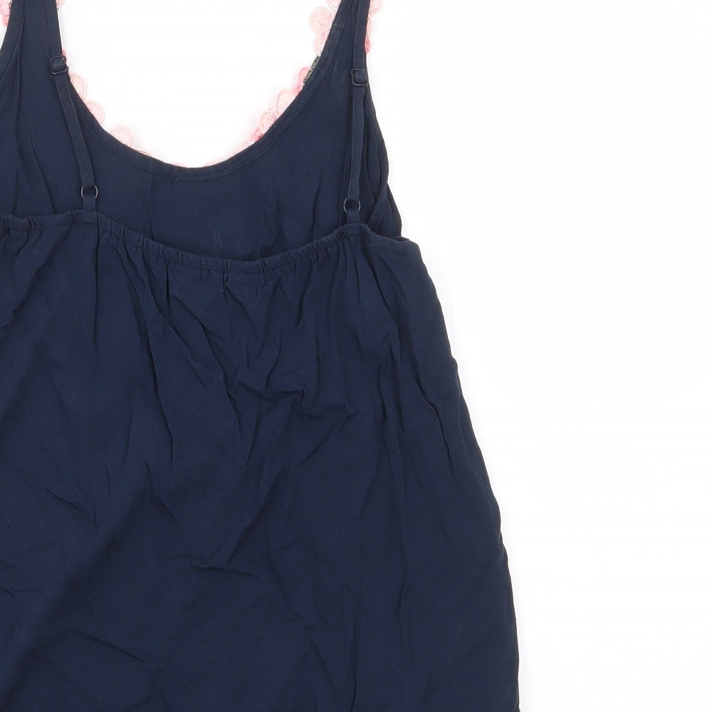 Oasis Womens Blue Polyester Camisole Tank Size 8 Scoop Neck