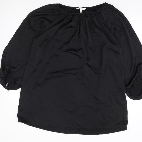 H&M Womens Black Polyester Shift Size XS Round Neck Pullover