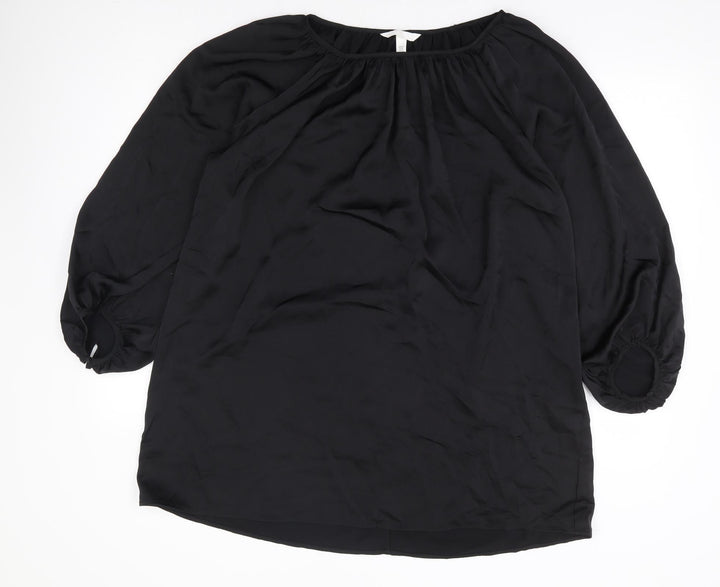 H&M Womens Black Polyester Shift Size XS Round Neck Pullover