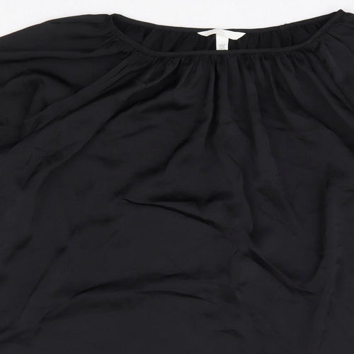 H&M Womens Black Polyester Shift Size XS Round Neck Pullover
