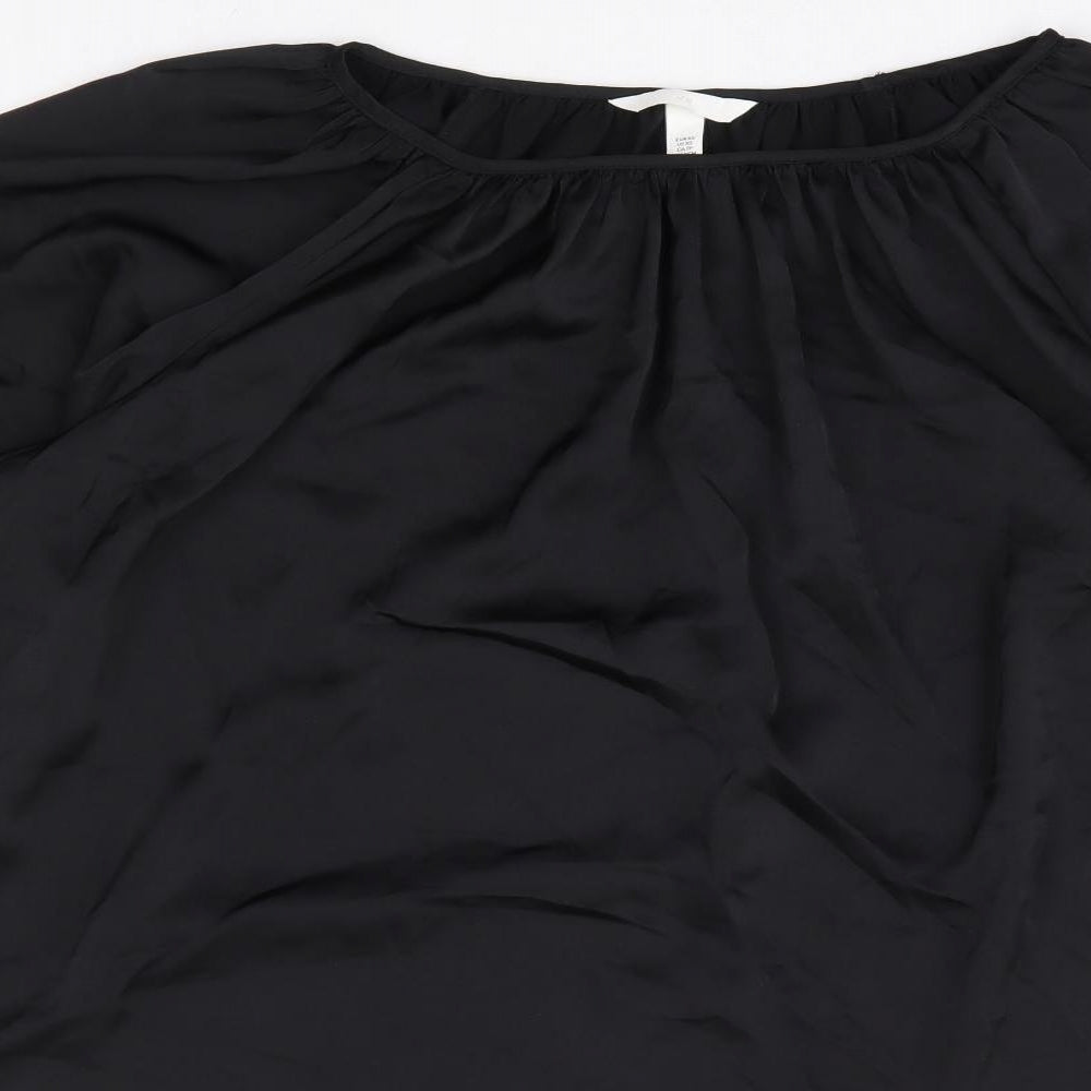 H&M Womens Black Polyester Shift Size XS Round Neck Pullover