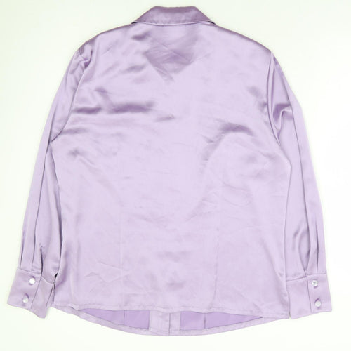 Horst Blaser Womens Purple Polyester Basic Button-Up Size 16 Collared