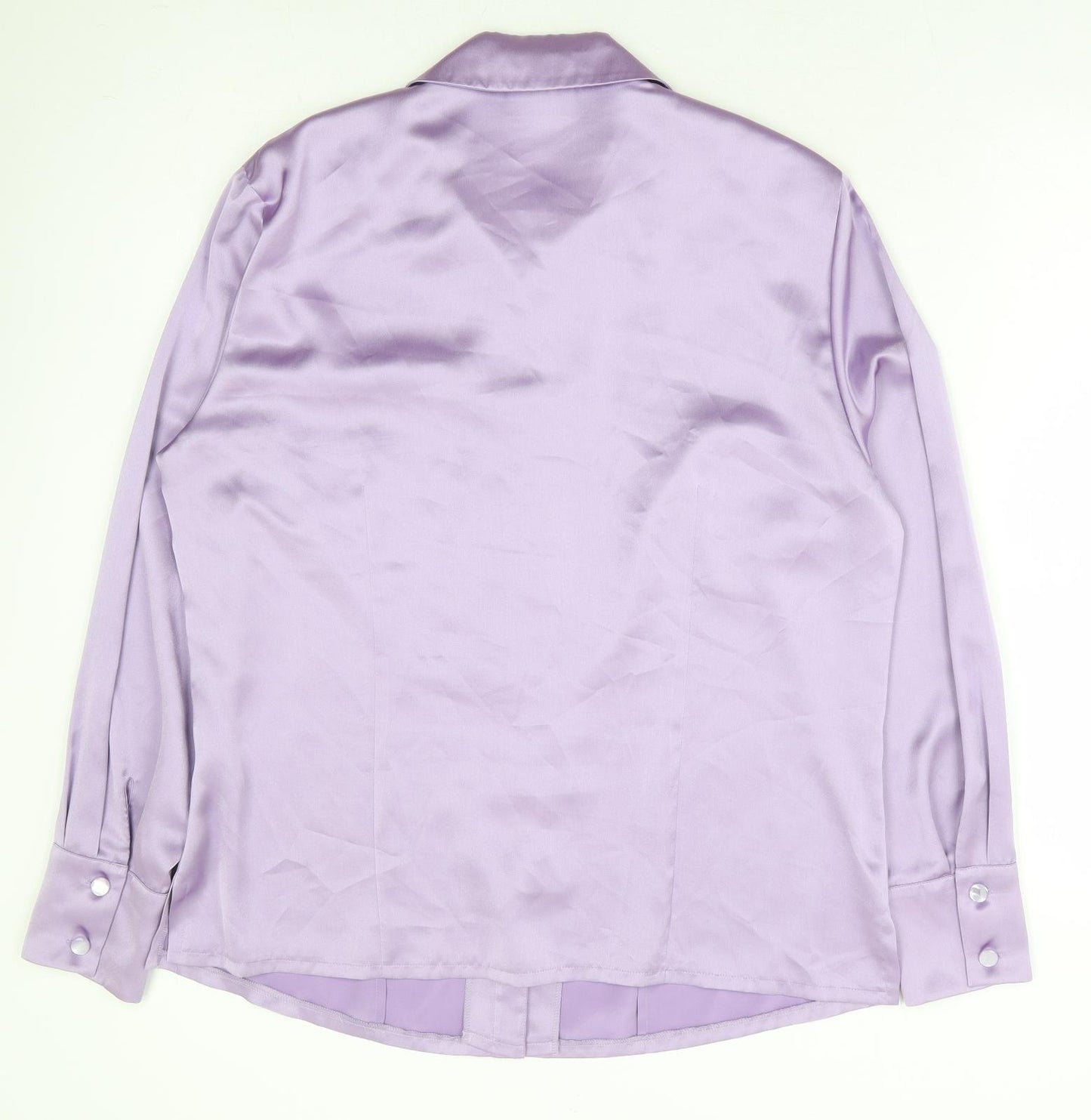 Horst Blaser Womens Purple Polyester Basic Button-Up Size 16 Collared