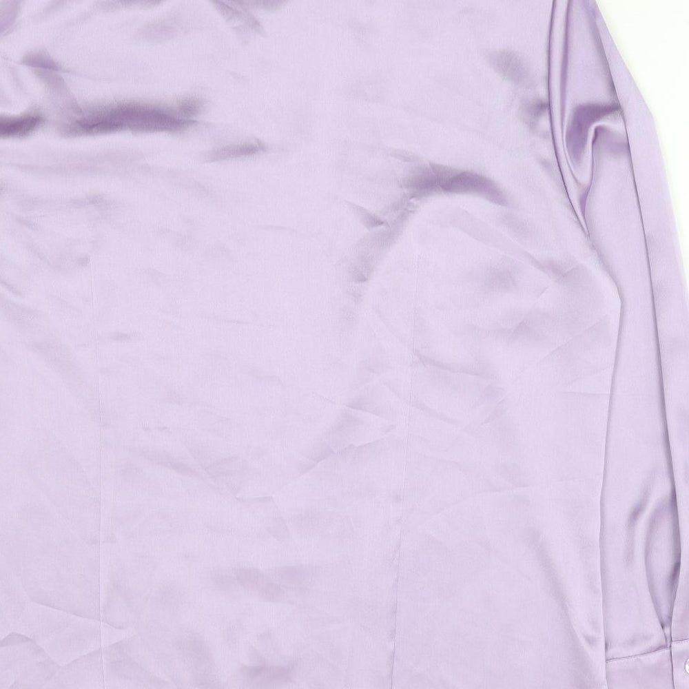 Horst Blaser Womens Purple Polyester Basic Button-Up Size 16 Collared