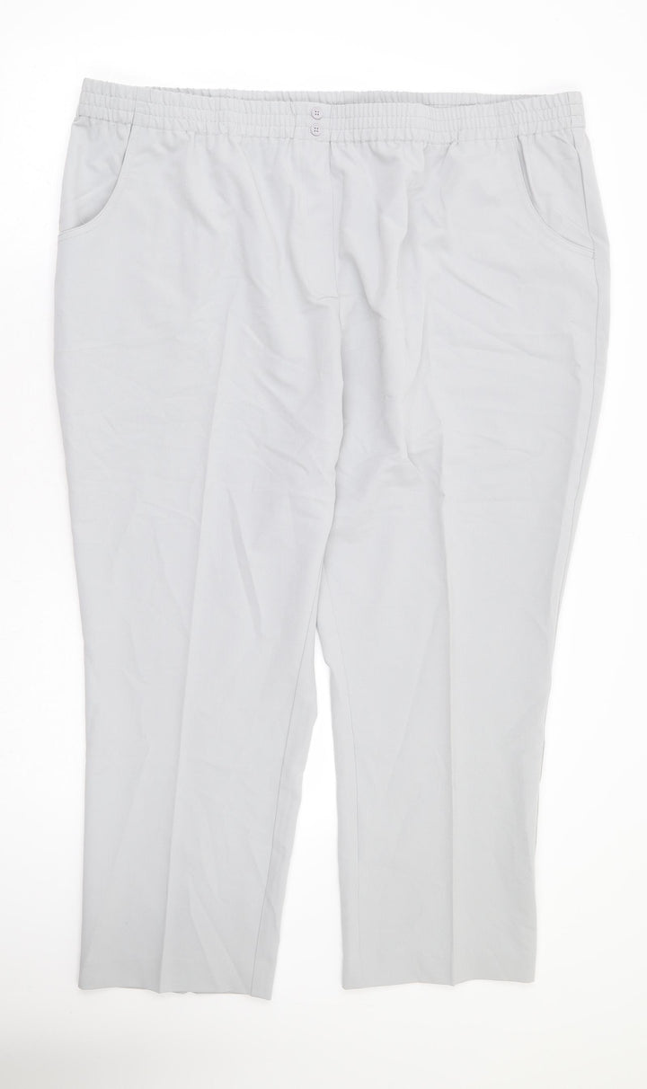 Damart Womens Grey Polyester Trousers Size 28 L28 in Regular