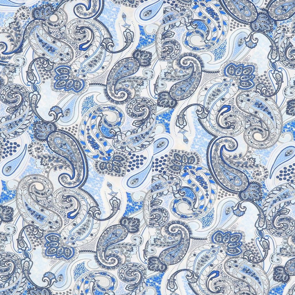 SheIn Womens Blue Paisley Polyester Basic T-Shirt Size 3XL Round Neck
