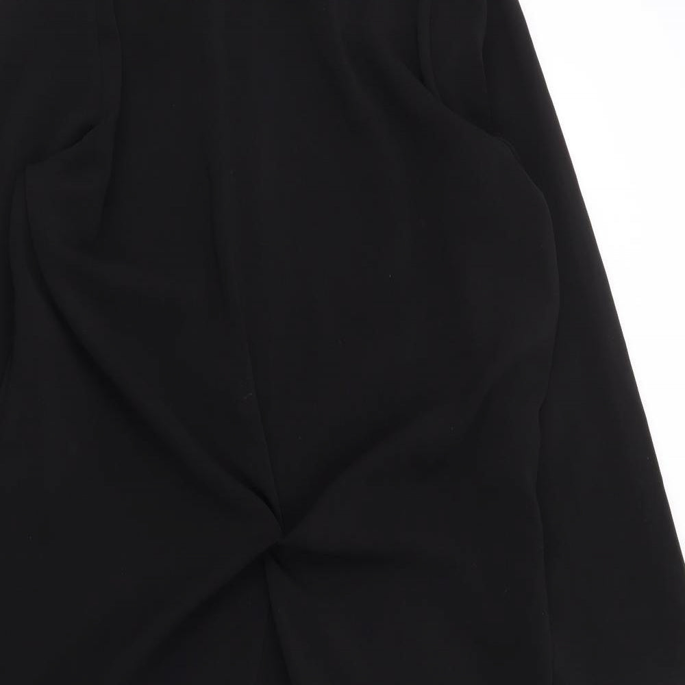 Linea Womens Black Polyester A-Line Size 12 Round Neck Zip