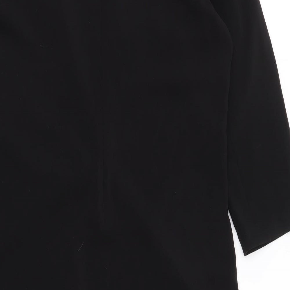 Linea Womens Black Polyester A-Line Size 12 Round Neck Zip