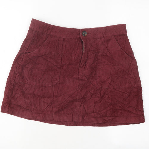 Primark Womens Purple Polyester A-Line Skirt Size 12 Zip