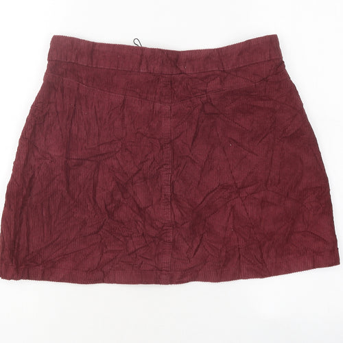 Primark Womens Purple Polyester A-Line Skirt Size 12 Zip