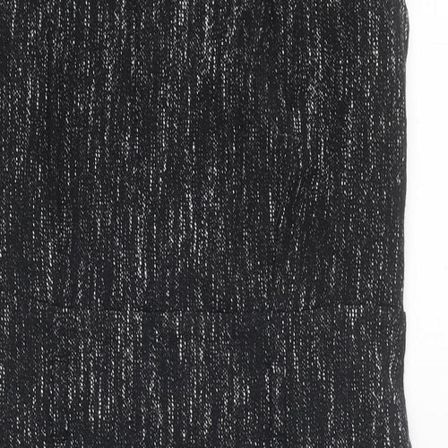 Principles Womens Black Herringbone Cotton A-Line Size 12 Scoop Neck Zip