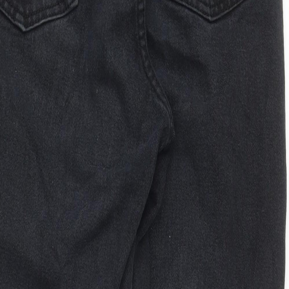 PRETTYLITTLETHING Womens Black 100% Cotton Mom Jeans Size 10 L38.5 in Regular Zip