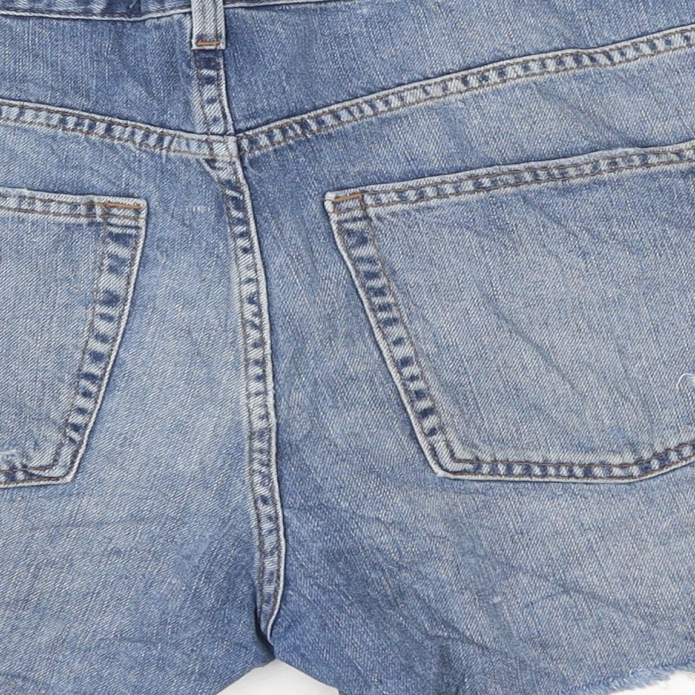H&M Womens Blue Polyester Cut-Off Shorts Size 16 L13 in Regular Zip - Distressed