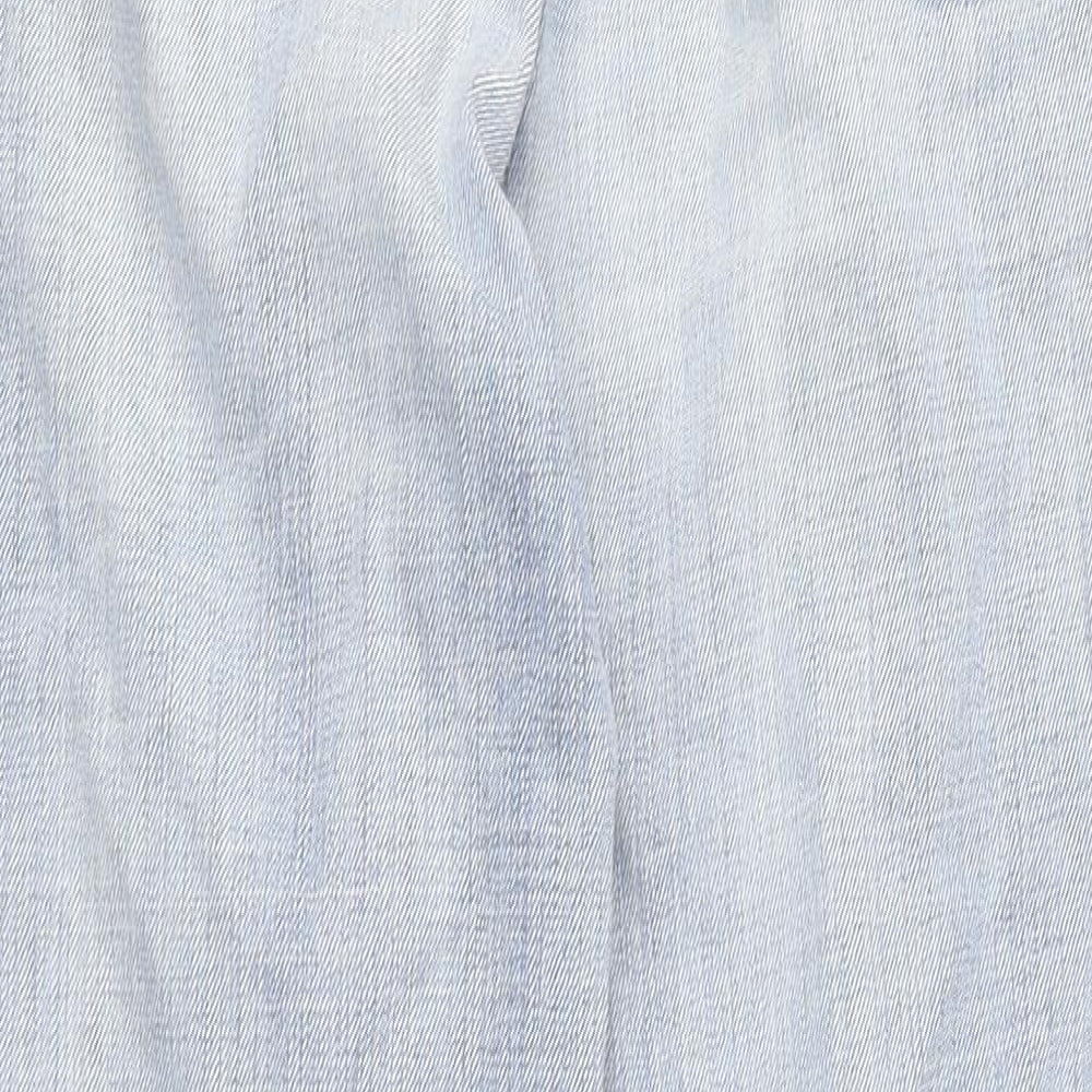 Marks and Spencer Womens Blue Cotton Straight Jeans Size 10 L35 in Regular Zip