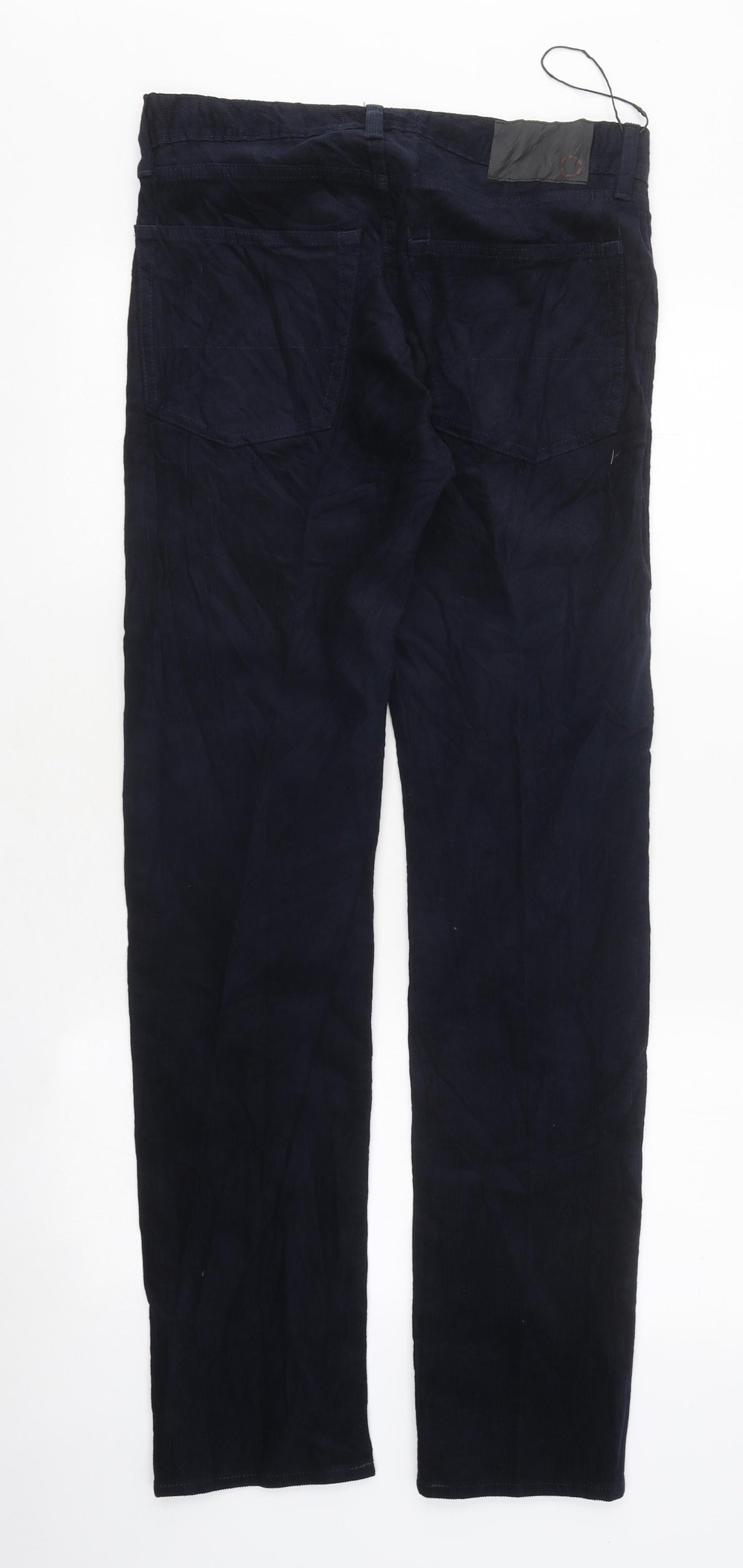 Marks and Spencer Mens Blue Cotton Straight Jeans Size M L31 in Regular Zip