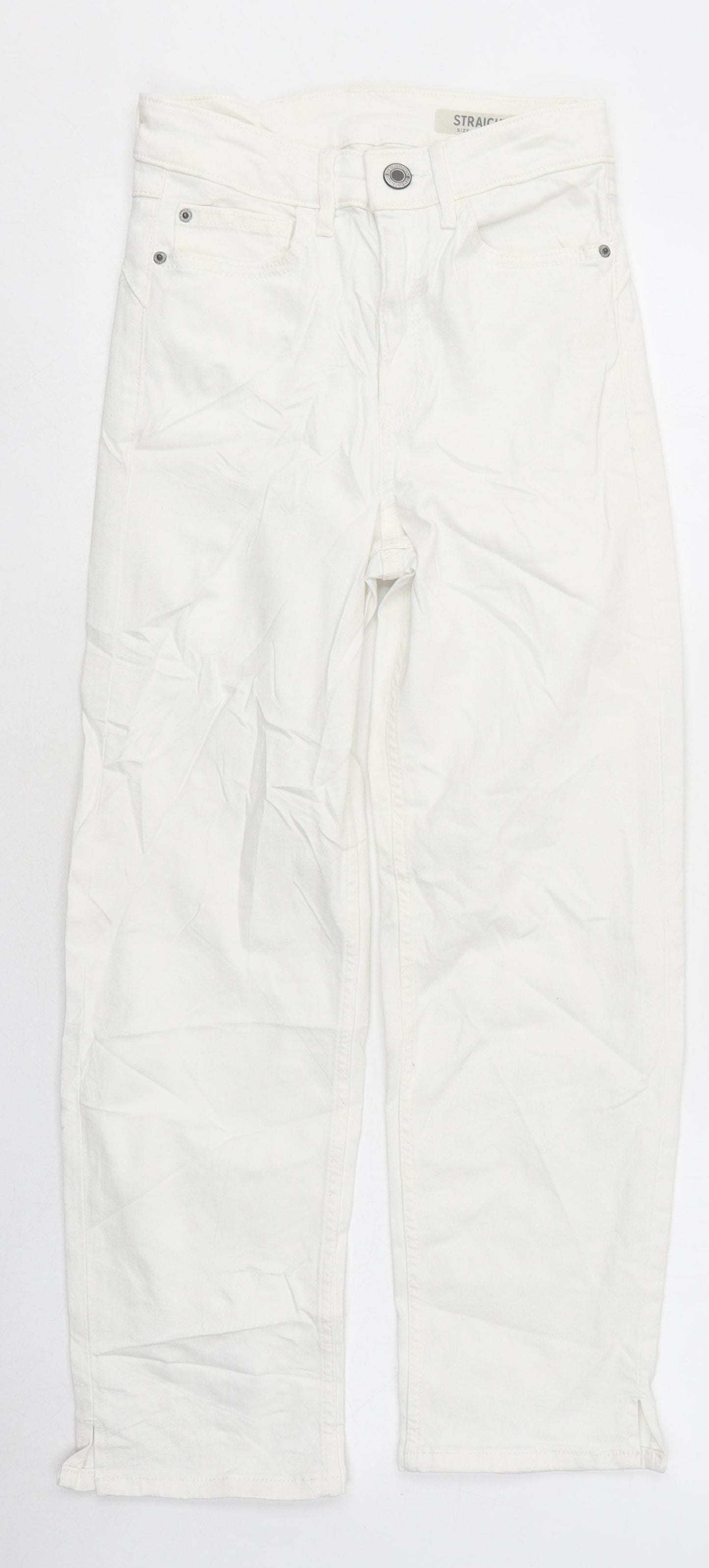 Marks and Spencer Womens White Cotton Skinny Jeans Size 6 L35 in Regular Zip