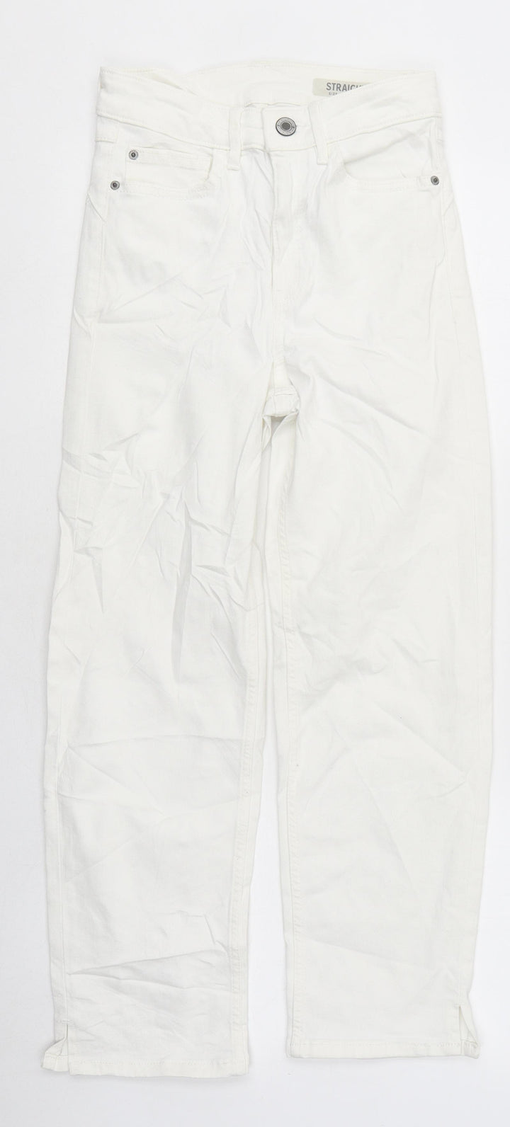 Marks and Spencer Womens White Cotton Skinny Jeans Size 6 L35 in Regular Zip