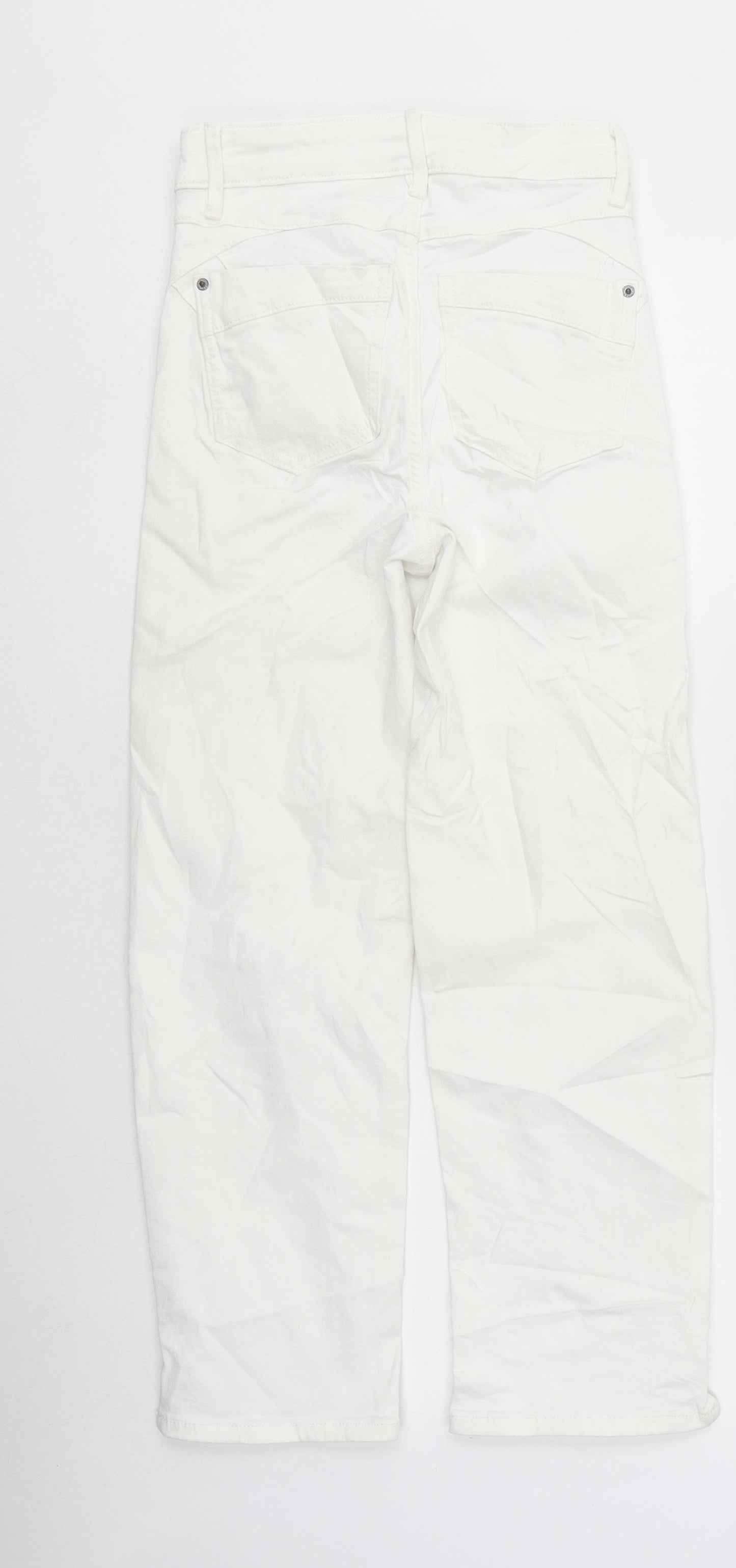 Marks and Spencer Womens White Cotton Skinny Jeans Size 6 L35 in Regular Zip