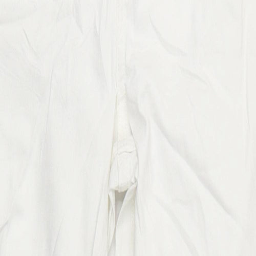 Marks and Spencer Womens White Cotton Skinny Jeans Size 6 L35 in Regular Zip