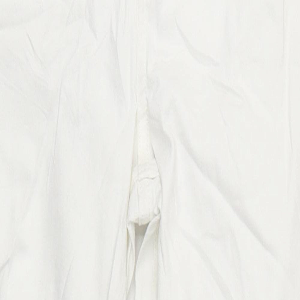 Marks and Spencer Womens White Cotton Skinny Jeans Size 6 L35 in Regular Zip
