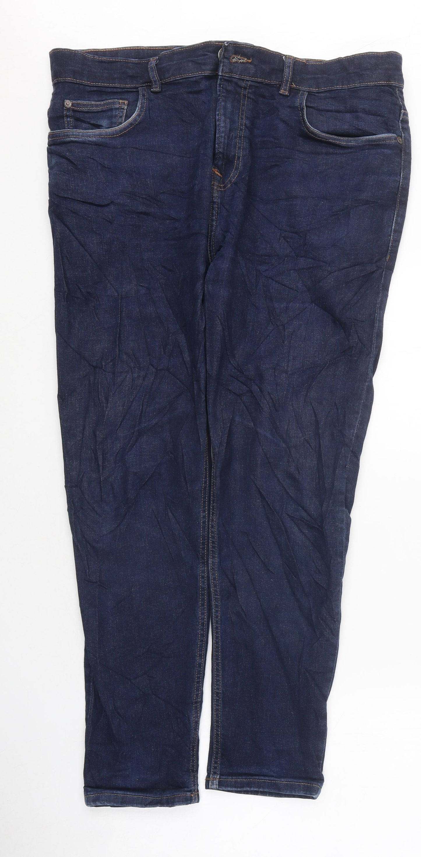 NEXT Mens Blue Cotton Straight Jeans Size L L29 in Regular Tie