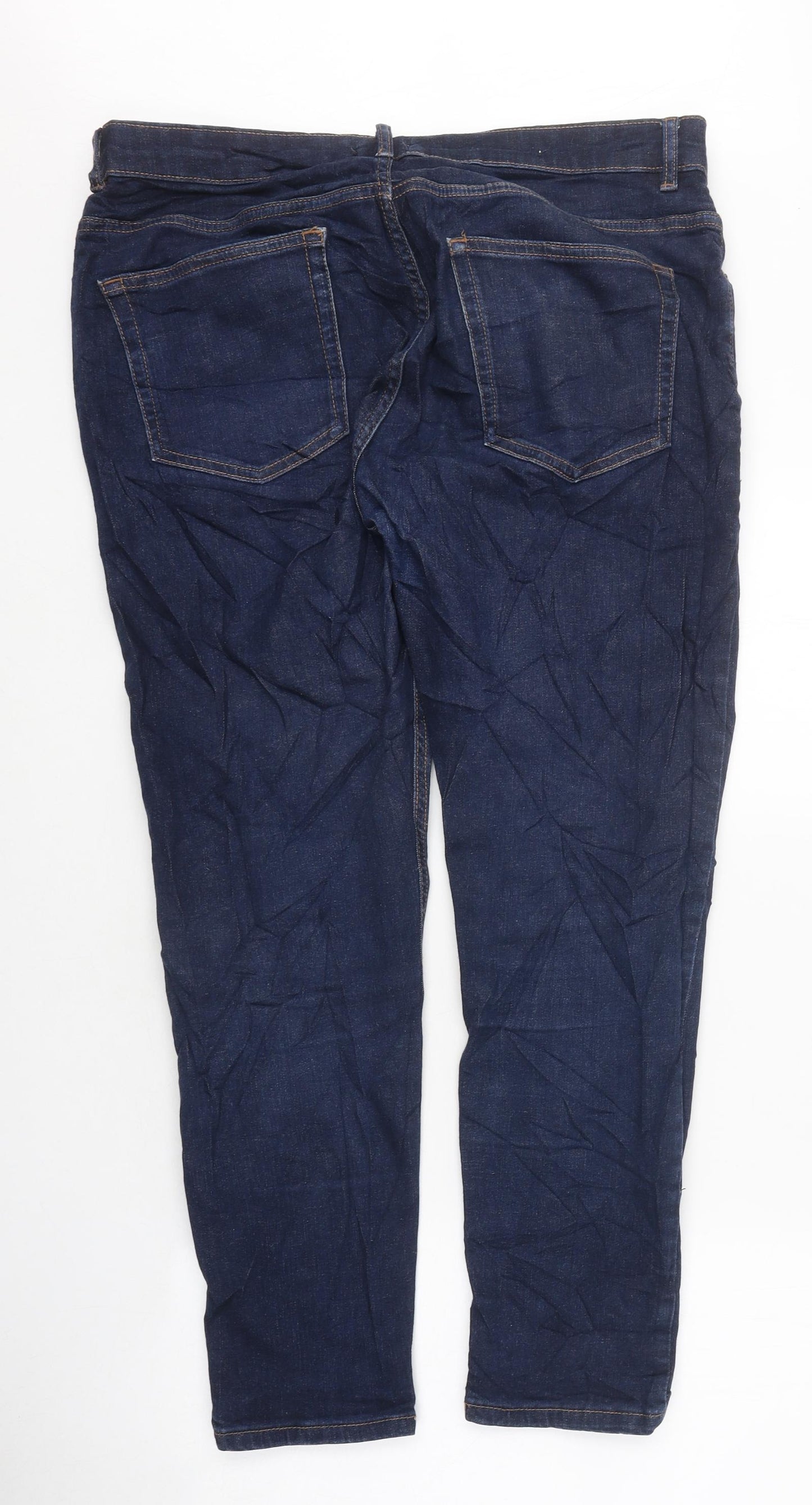 NEXT Mens Blue Cotton Straight Jeans Size L L29 in Regular Tie