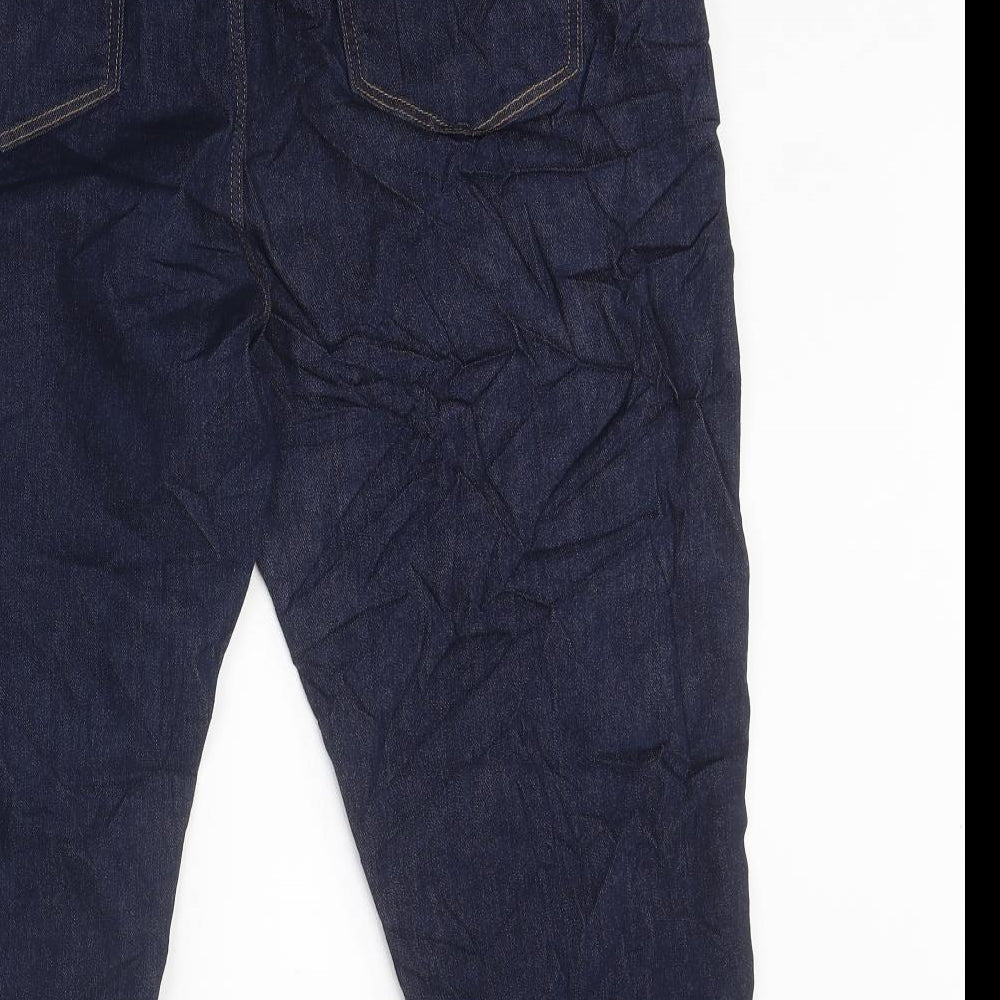 Marks and Spencer Womens Blue 100% Cotton Cropped Jeans Size 20 L34 in Regular Zip