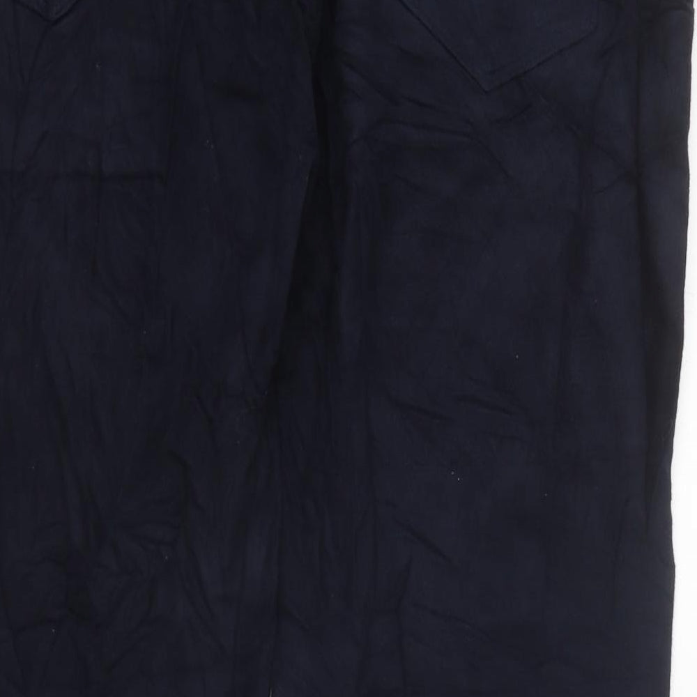 Marks and Spencer Mens Blue Cotton Straight Jeans Size XL L29 in Slim Zip