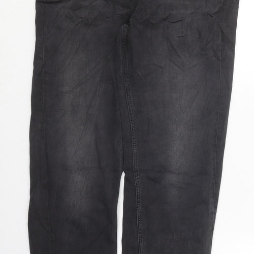Marks and Spencer Womens Black Cotton Skinny Jeans Size 12 L38.5 in Regular Zip