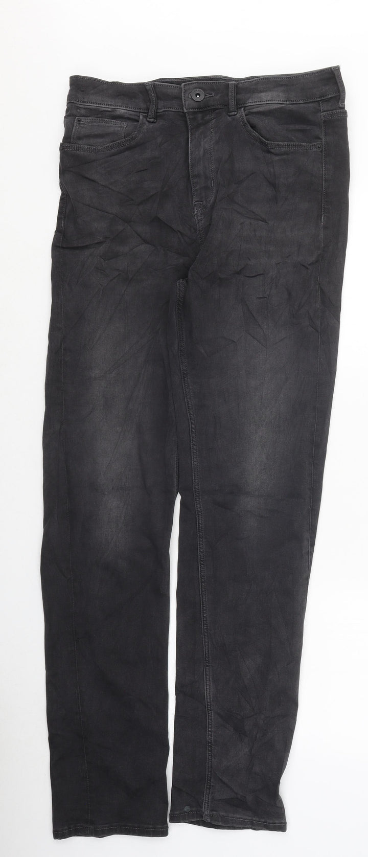 Marks and Spencer Womens Black Cotton Skinny Jeans Size 12 L38.5 in Regular Zip