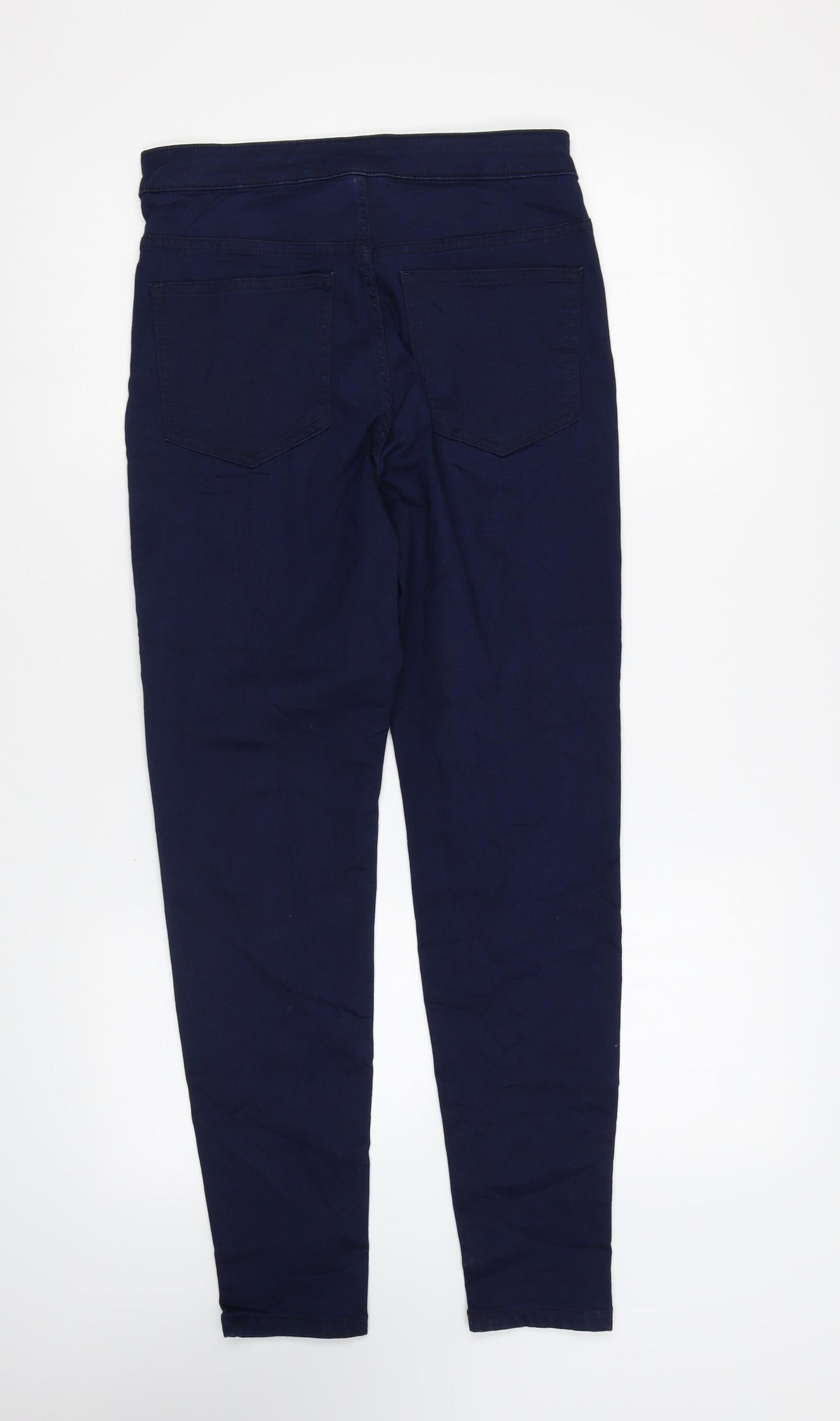 Marks and Spencer Womens Blue Cotton Skinny Jeans Size 10 L27 in Regular Zip - Super Skinny