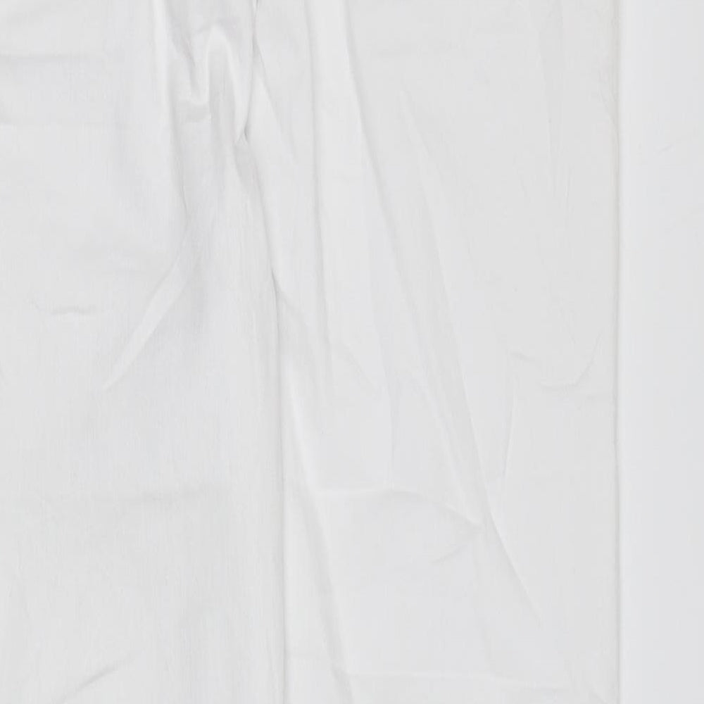 Marks and Spencer Womens White Cotton Skinny Jeans Size 16 L29 in Slim Zip