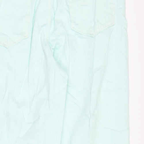 Marks and Spencer Womens Blue Cotton Straight Jeans Size 12 L26 in Regular Zip