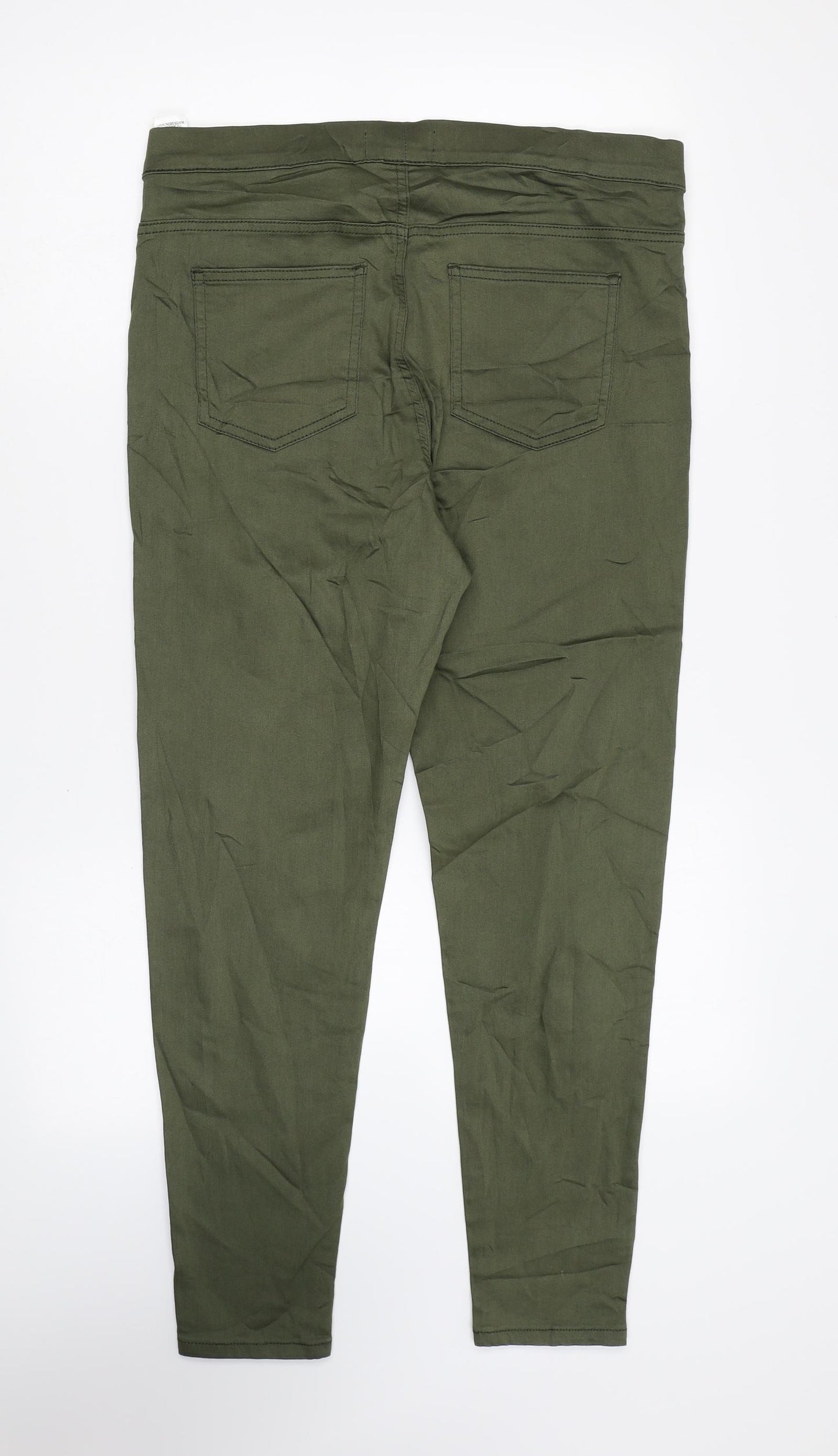 Marks and Spencer Womens Green Cotton Jegging Leggings Size 14 L27 in